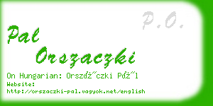 pal orszaczki business card